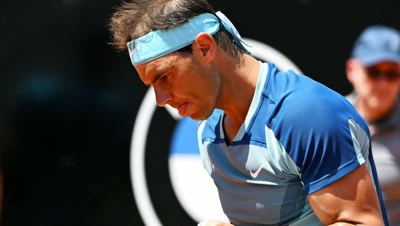 西班牙「蠻牛」納達爾（Rafael Nadal）晉級羅馬大師賽16強。（圖／翻攝自Internazionali Bnl推特）