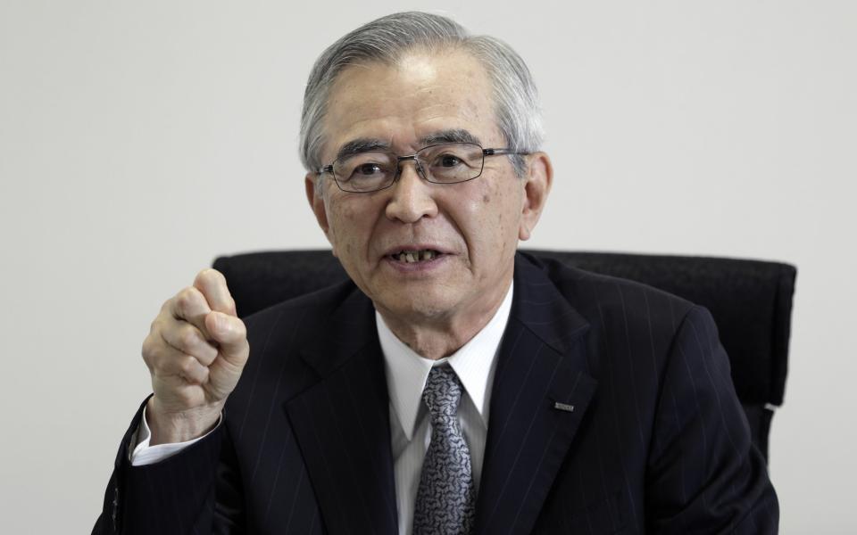 Takashi Kawamura, chairman of Tokyo Electric Power Co. Holdings Inc. (Tepco), speaks during a group interview at the company's headquarters in Tokyo - Credit: Bloomberg