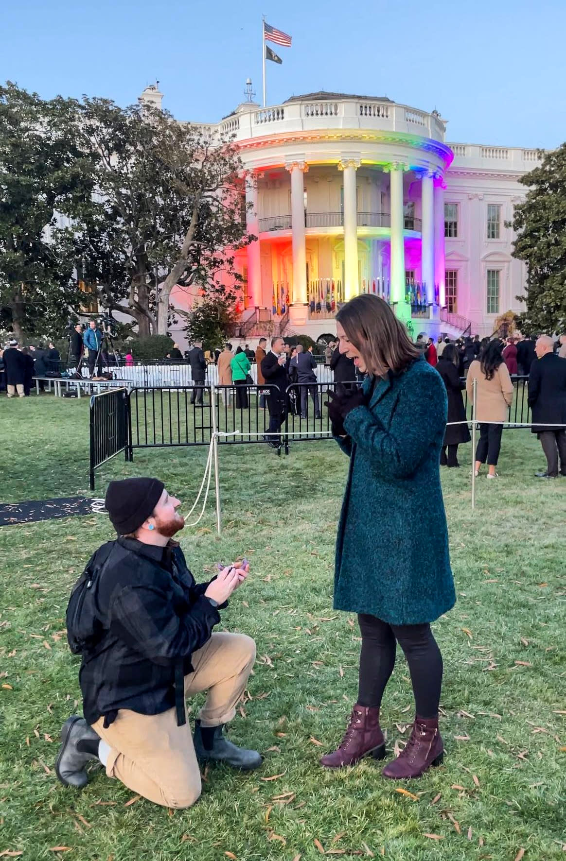 Vermont Rep. Taylor Small got engaged to her partner, Carsen Russell, after the Respect for Marriage Act signing at the White House on Tuesday. (Courtesy Rep. Taylor Small)