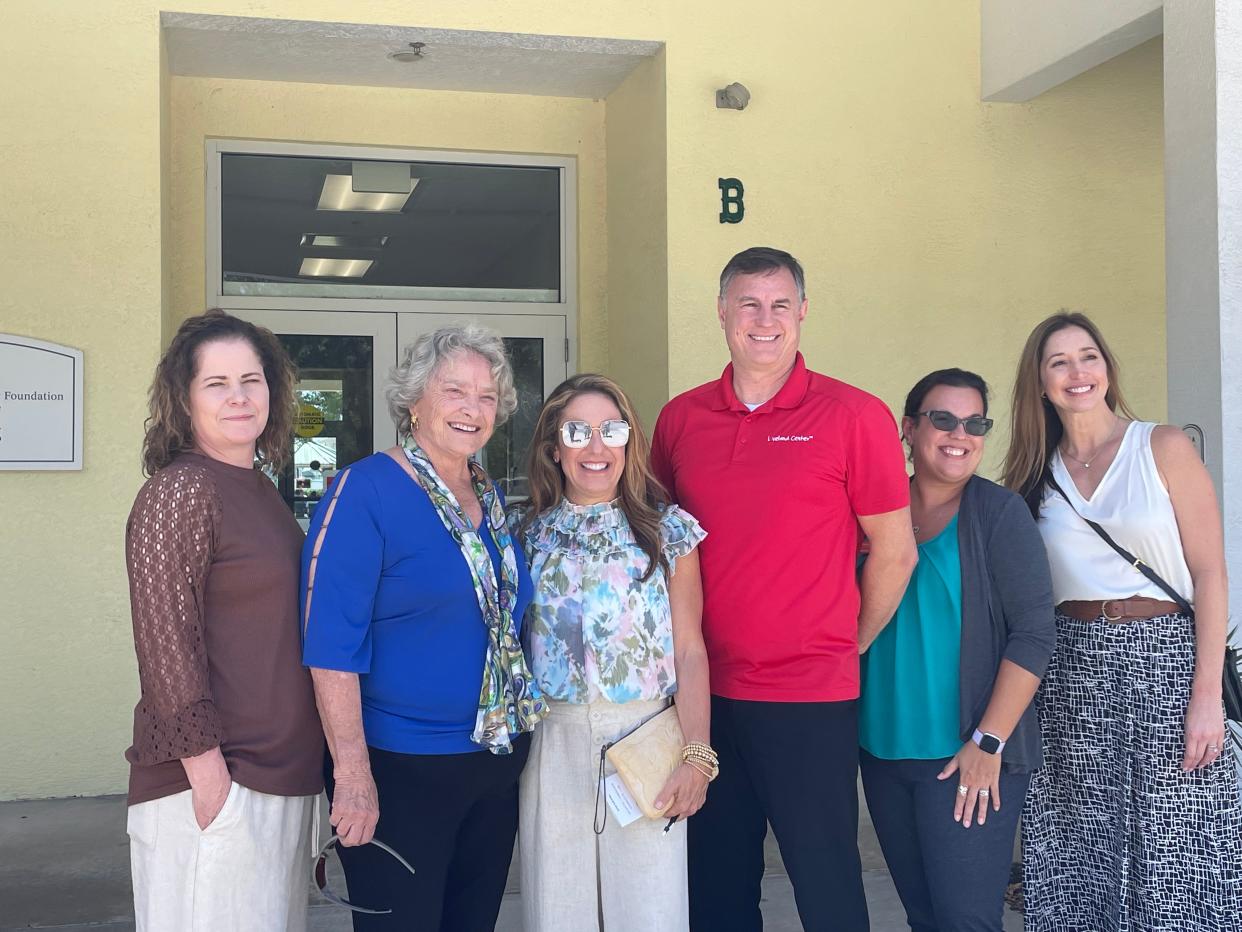 Michelle Branham, center, secretary of Florida's Department of Elder Affairs, visited the Loveland Center in Venice on Thursday with Sarasota County Commissioner Nancy Detert, second from left, and representatives of the Loveland Center and Branham's department.