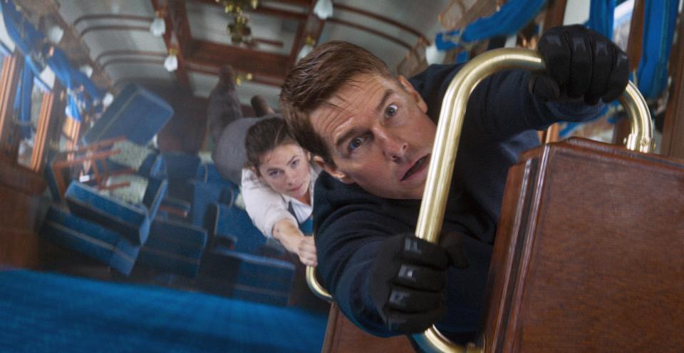 Hayley Atwell and Tom Cruise in Mission: Impossible - Dead Reckoning Part One