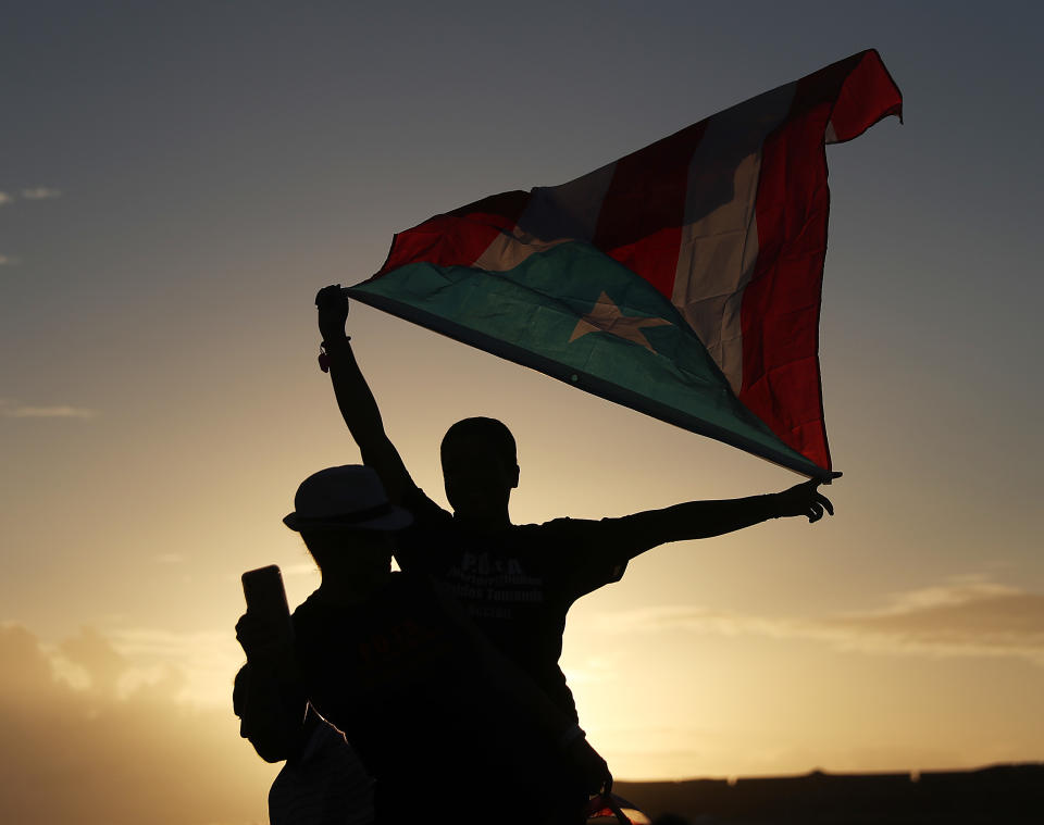 Demonstrators protest against Ricardo Rossello, the Governor of Puerto Rico on July 17, 2019 in Old San Juan, Puerto Rico. (Photo: Joe Raedle/Getty Images)