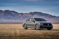 <p>There are two ways to get a manual transmission on <a rel="nofollow noopener" href="https://www.caranddriver.com/volkswagen/jetta" target="_blank" data-ylk="slk:the new 2019 Volkswagen Jetta;elm:context_link;itc:0;sec:content-canvas" class="link ">the new 2019 Volkswagen Jetta</a>: Settle for the base S trim or go all in on the new 2019 Jetta GLI. Now built on the same MQB platform as the Golf GTI, the GLI is once again a legitimate GTI with a trunk, and thus it gets the same turbocharged 228-hp 2.0-liter inline-four as the GTI. Even better, the six-speed manual is standard. </p>