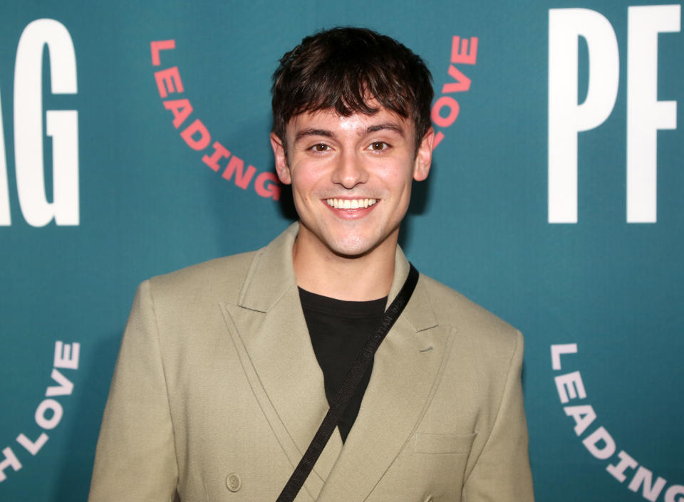 NEW YORK, NEW YORK - MARCH 03: Tom Daley poses at the PFLAG 50th Anniversary Gala at The New York Marriott Marquis on March 3, 2023 in New York City. (Photo by Bruce Glikas/WireImage)