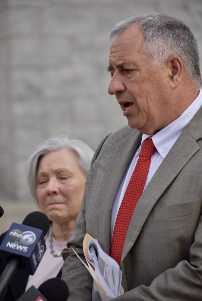 Maria Mossaides, director of the Office of the Child Advocate and Bristol County District Attorney Thomas M. Quinn speak after the sentencing of Jaclyn Marie Coleman Friday, March 24 in Fall River Superior Court.