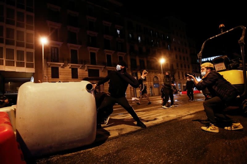 Protest against the arrest of Catalan rapper Pablo Hasel in Barcelona