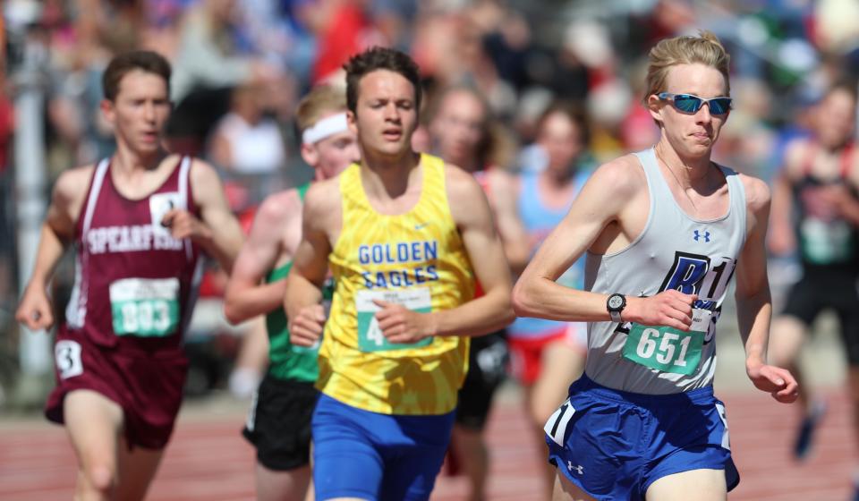 Rapid City Stevens' Simeon Birnbaum won three individual races, anchored a winning relay and earned Class AA MVP honors on the track during the 2022 South Dakota State Track and Field Championships at Howard Wood Field in Sioux Falls.