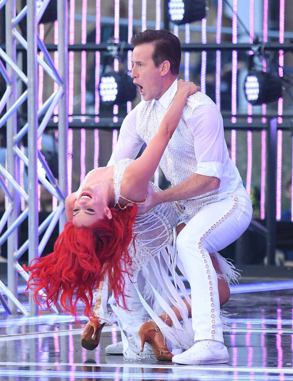 Dianne Buswell and Anton du Beke attend the "Strictly Come Dancing" launch show red carpet arrivals at Television Centre on August 26, 2019 in London, England. (Photo by Karwai Tang/WireImage)