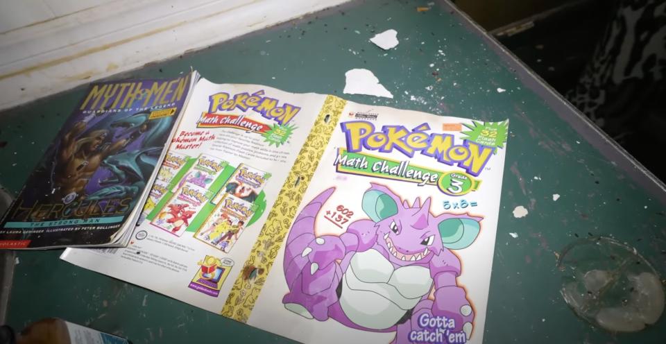 Pokemon children's book in an abandoned home