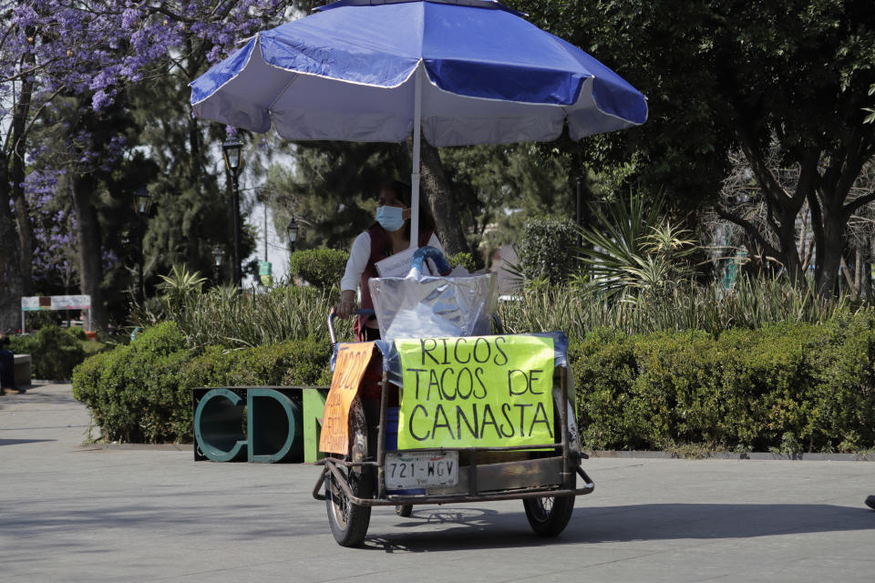 Puesto de tacos de canasta, un clásico de la Ciudad de México. (Gerardo Vieyra/NurPhoto via Getty Images)