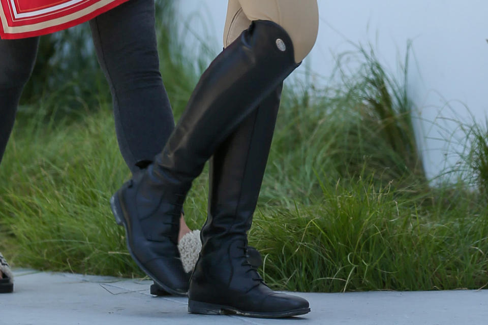 A closer view of Chrissy Teigen’s boots. - Credit: MEGA