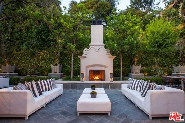 Outdoor fireplace and patio