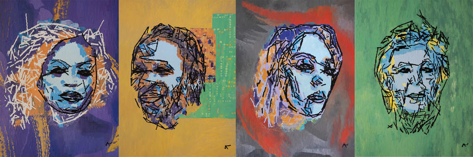 Ai-DA Robot has painted portraits of this year’s Glastonbury headliners using AI technology (Shangri-La/PA)