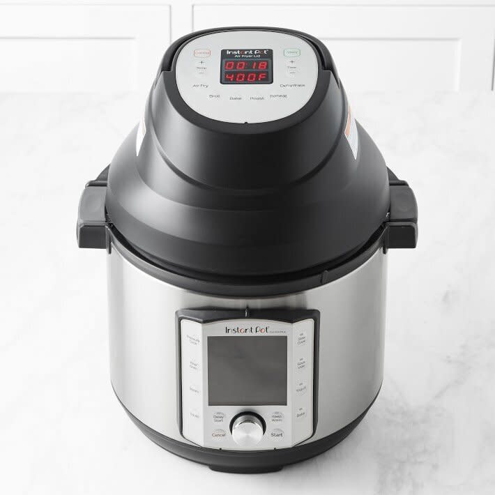 I use my Instant Pot at least twice a week. You know what I NEVER use? My Air Fryer. It&rsquo;s HUGE and it&rsquo;s taking up valuable space in my kitchen. This whole time, I could have replaced it with this convenient little lid?!?!? No one told me about this, and I&rsquo;m livid. The Instant Pot fan in your life will love you forever for this thoughtful gift &mdash; it fits right onto your multicooker and transforms it into a fryer. <br /><br /> <strong><a href="https://www.williams-sonoma.com/products/instant-pot-airfryer-with-lid/?pkey=s%7Cinstant%20pot%7C140" target="_blank" rel="noopener noreferrer">Instant Pot Air Fryer Lid</a>, $79.95</strong> 