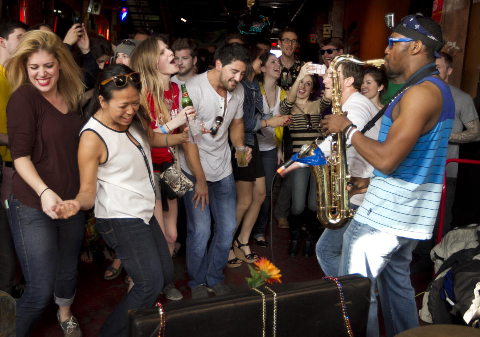 Kool Aid Jones of the Dallas, Texas, band Diamond Kings performs at The 512 at SXSW in Austin, Texas, on Saturday March 15, 2014. (AP Photo/Austin American-Statesman, Jay Janner)