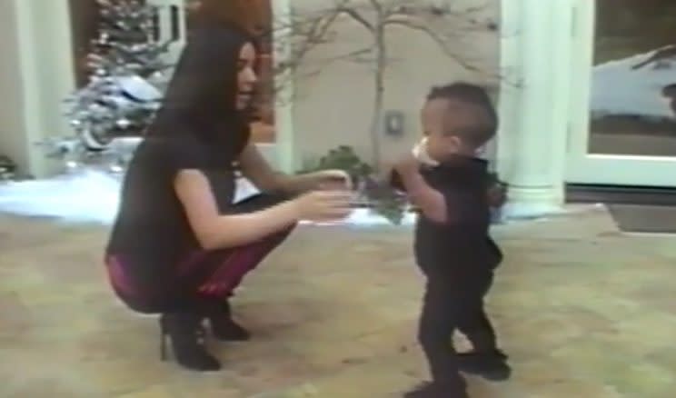 Kim previously shared an adorable family video.