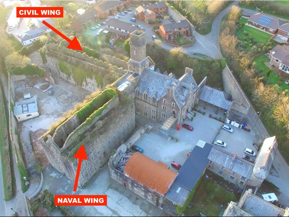 Bodmin Jail Hotel Aerial Skitched (Wings)