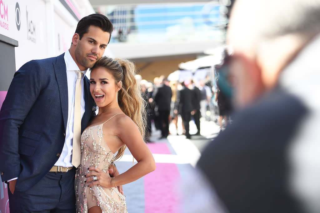 Eric and Jessie James Decker attend the 52nd Academy Of Country Music Awards on April 2, 2017, in Las Vegas. (Photo: Matt Winkelmeyer/ACMA2017/Getty Images for ACM)