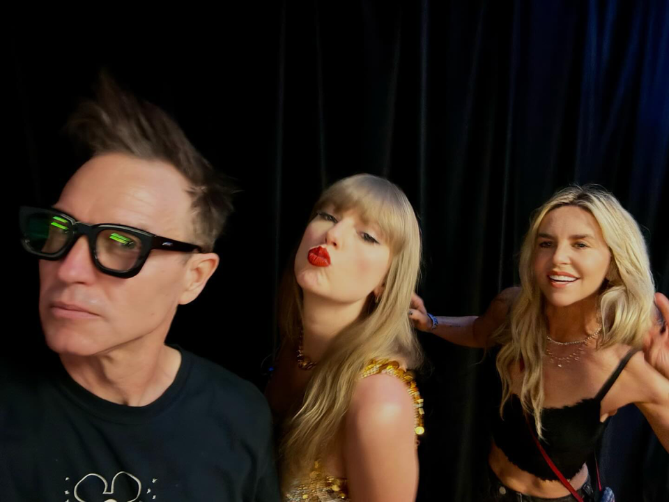 Blink-182’s bassist Mark Hoppus and Taylor Swift.