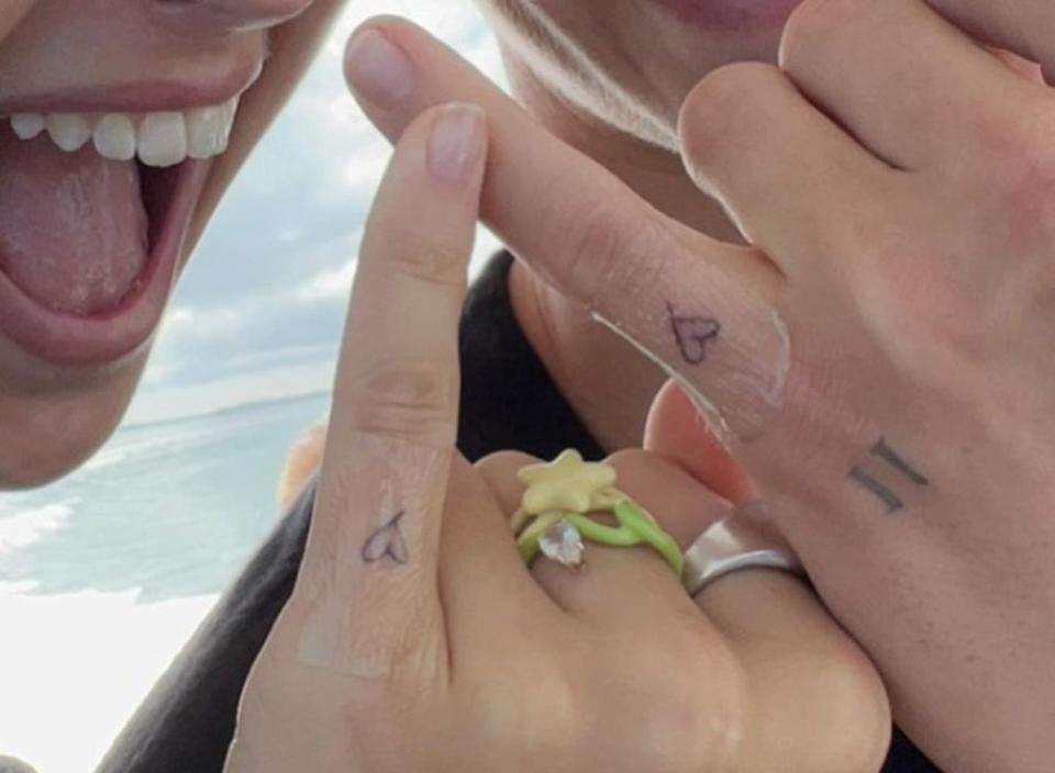 Romeo Beckham and Mia Regan got matching tattoos to mark the milestone (Mia Regan / Instagram)