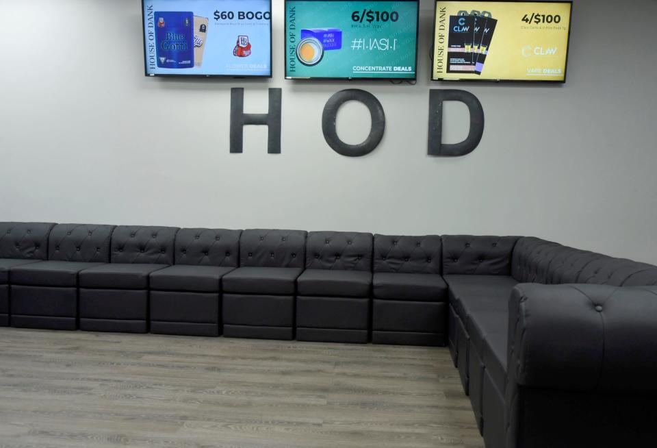 An empty lobby of the House of Dank (HOD) dispensary in Bel-Air on June 8, 2022. This dispensary is only licensed to sell medical marijuana.