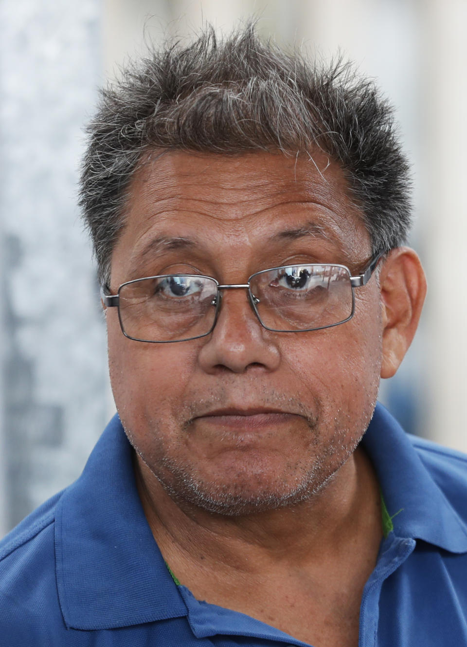 In this July 17, 2019 photo, Rev. Aaron Mendez pauses during an interview, in Nuevo Laredo, Mexico. Officials in the Mexican border state of Tamaulipas say the pastor was abducted Aug. 3 from the shelter he ran in the dangerous border city of Nuevo Laredo. (AP Photo/Marco Ugarte)