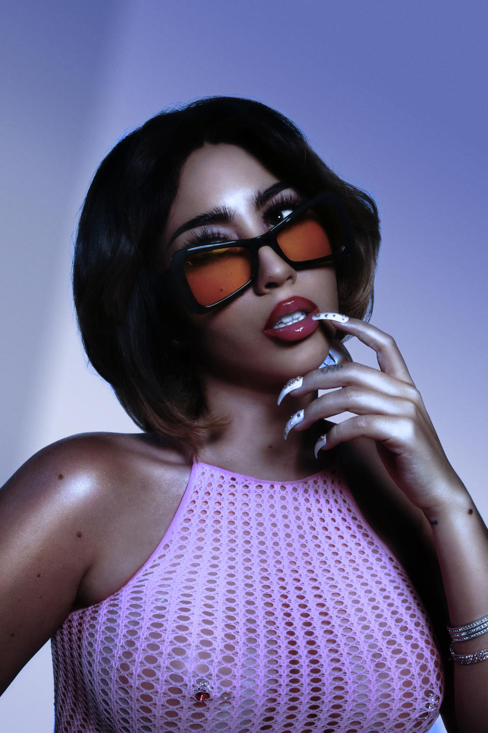 A pair of sunglasses from the Kali Uchis x Dime collection. - Credit: Courtesy of Dime Optics
