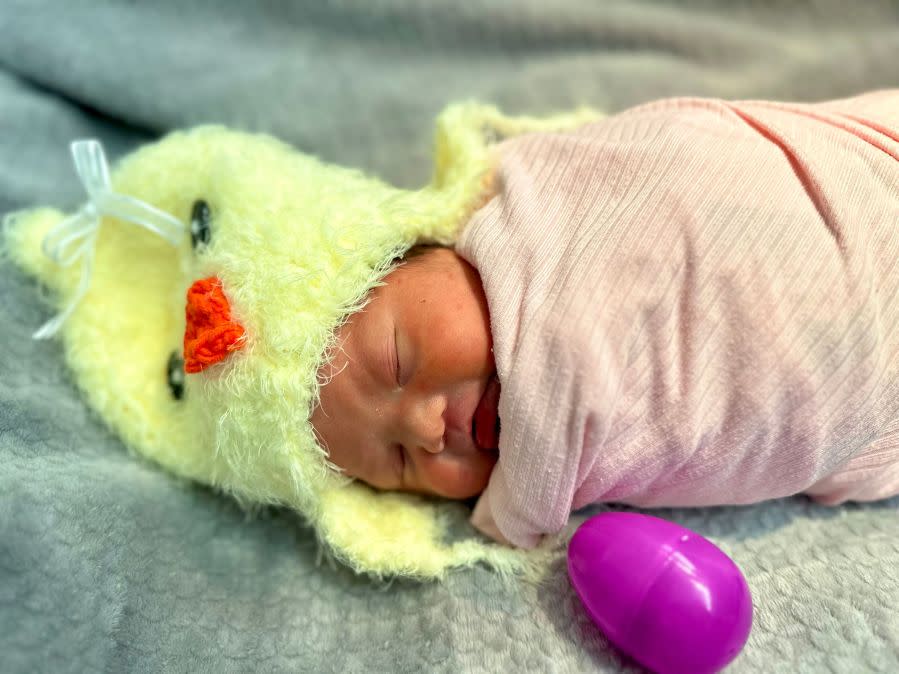 Easter Bunny visits babies in the NICU at St. David’s Round Rock Medical Center. (Photo courtesy: St. David’s Round Rock Medical Center)