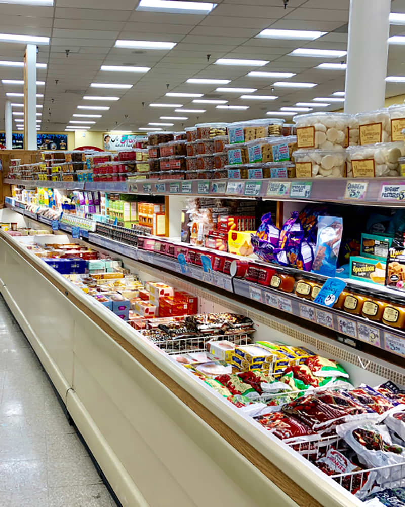 Trader Joe's Grocery Store aisle of frozen food.