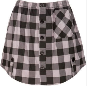 Buffalo Plaid Button Skirt -$19.99