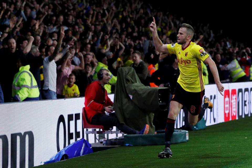 A win tomorrow would match scoring the late winner against Arsenal in 2019 for Tom Cleverley <i>(Image: Action Images)</i>