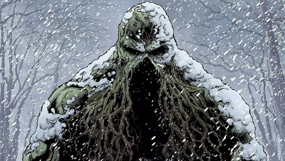 Swamp Thing in the snow in DC's Swamp Thing Winter special.