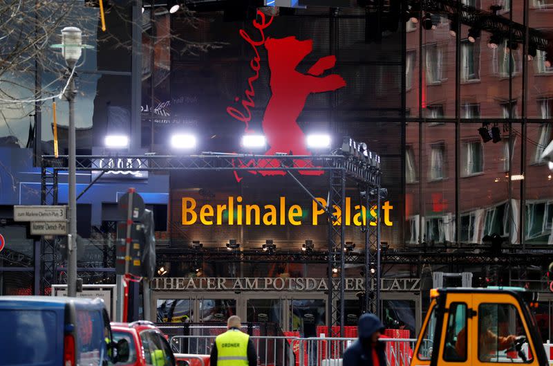 A general view shows the "Berlinale Palast" where the competition movies will be screened at the upcoming 70th Berlinale International Film Festival in Berlin