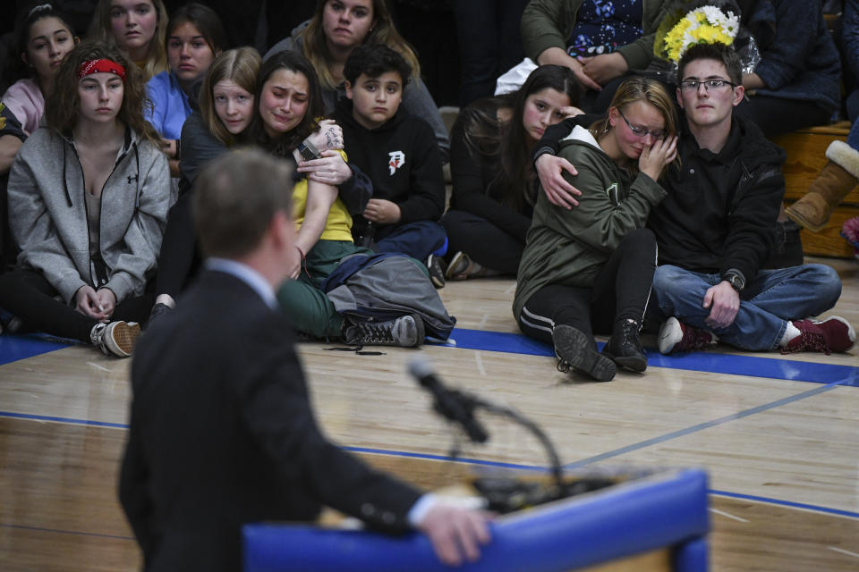 Colorado senator and presidential hopeful Michael Bennet speaks at a candlelight vigil on May 8. (Photo: Michael Ciaglo/Getty Images)