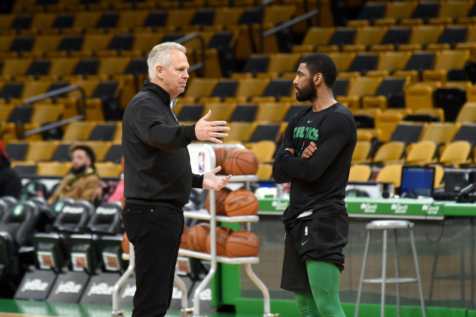 Celtics general manager Danny Ainge says point guard Kyrie Irving (Photo by Steve Babineau/NBAE via Getty Images)