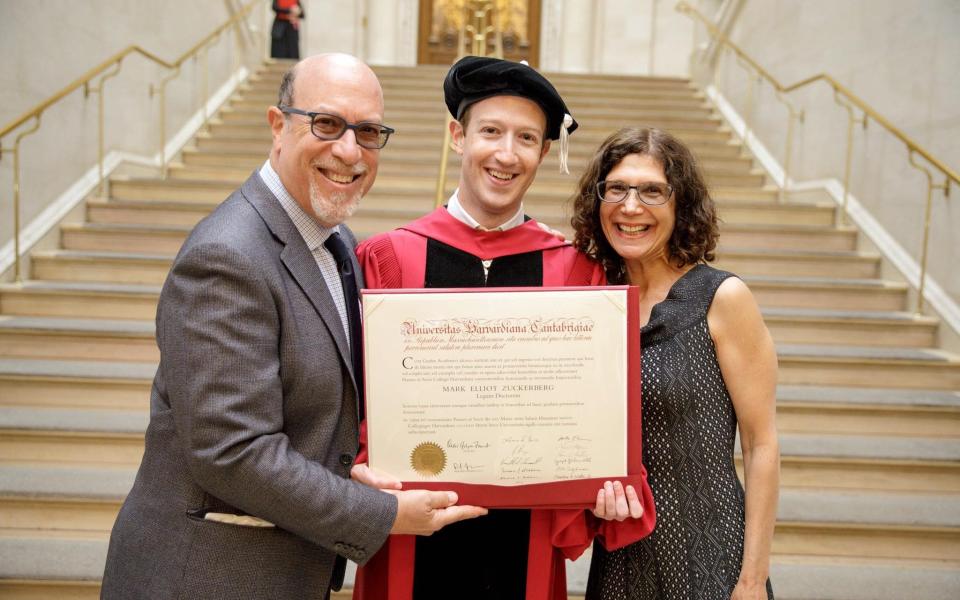 Mark Zuckerberg with his parents Edward and Karen