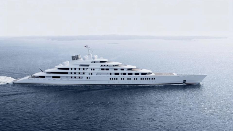 Lürssen’s ‘Azzam’ measures just shy of 593 feet. - Credit: Lürssen