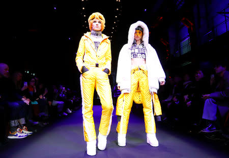 Models present creations by Bogner fashion label during the Berlin Fashion Week Autumn/Winter 2019/20 in Berlin, Germany, January 14, 2019. REUTERS/Fabrizio Bensch