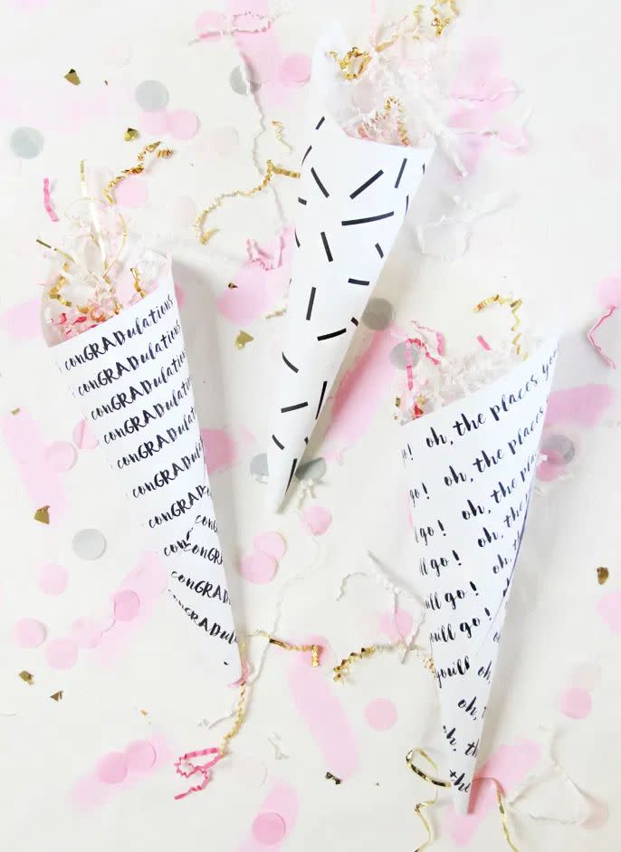 confetti cones graduation party ideas