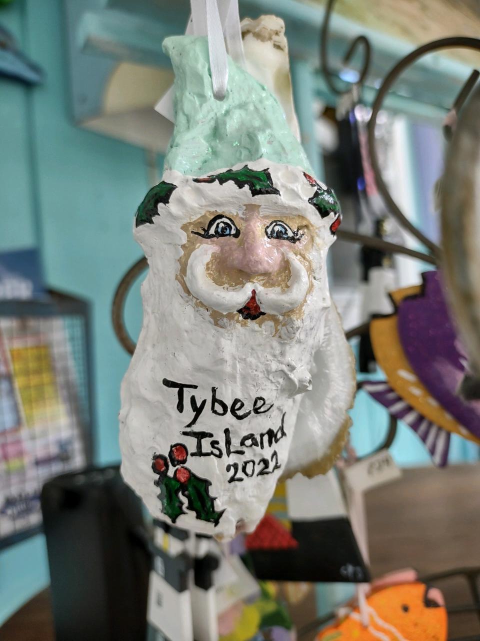 A Tybee Island Christmas ornament created by local artist Carolyn Spritz. Spritz sells her items in shops such as the Tybee Cottage Art Gallery and Capital Bee on Broughton Street.