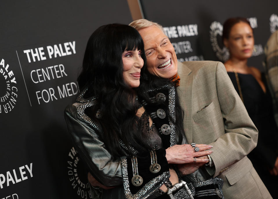 Cher and Bob Mackie attend the premiere of "Bob Mackie: Naked Illusion"