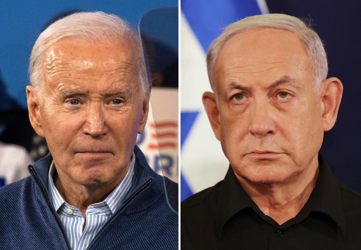 US President Joe Biden and Israeli Prime Minister Benjamin Netanyahu are pictured in side-by-side photos (AP)