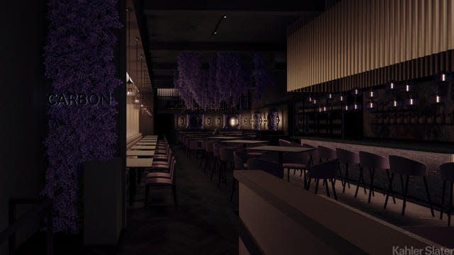 New downtown Milwaukee restaurant Carbon Steak, 725 N. Milwaukee St., has set its opening weekend for Dec. 8-9. Here's a look at one of the space's renderings.