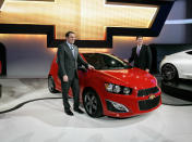 <b><a href="http://autos.yahoo.com/chevrolet/sonic/2014/ls-manual-hatchback/" data-ylk="slk:Chevy Sonic Hatchback;elm:context_link;itc:0;sec:content-canvas" class="link ">Chevy Sonic Hatchback</a></b><br>MSRP: $14,770<br>MPG:26 City/35 Hwy<br><br>This subcompact out of Detroit allows you "Buy American" street cred with a 1.8 L four-cylinder turbocharged engine and nice lines to boot. A Testarossa this is not--with only 138 horses under the hood, but it will merge you onto the highway just fine and more than make up for its shortcomings in the money you save.