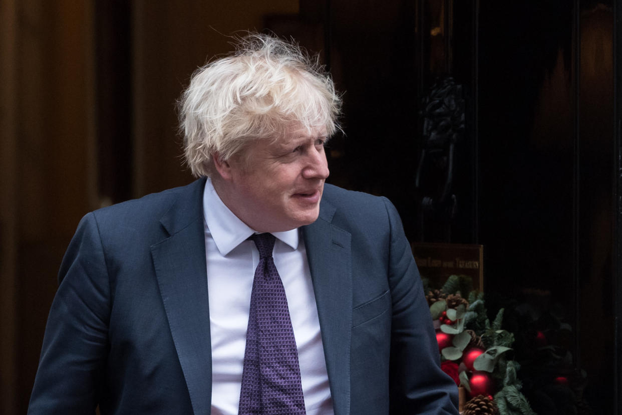 Boris Johnson is under pressure to explain an alleged Christmas party held while much of England was under Covid restrictions. (Getty)