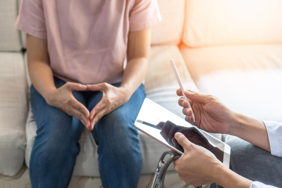 woman meeting doctor for test