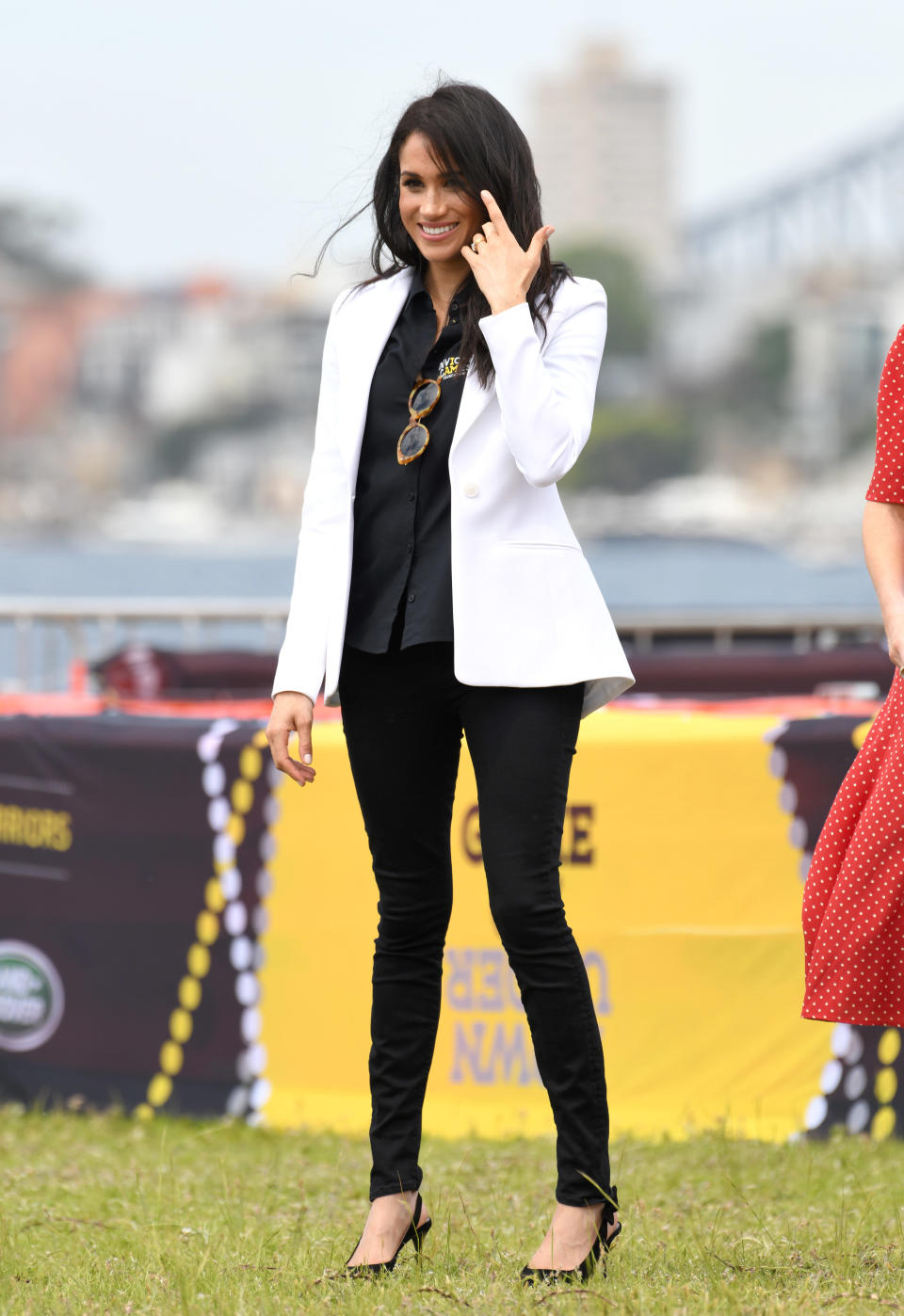 <p>The Duchess of Sussex wore a casual and comfortable outfit for the first event of the Invictus Games on day five of the royal tour. Source: Getty </p>