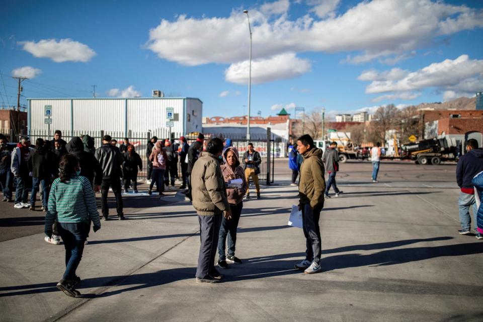 <div class="inline-image__caption"><p>Hundreds of migrants, mostly from Nicaragua, are released by U.S. Customs and Border Protection near a bus station in downtown El Paso, Texas, on Dec. 13, 2022.</p></div> <div class="inline-image__credit">Ivan Pierre Aguirre/Reuters</div>