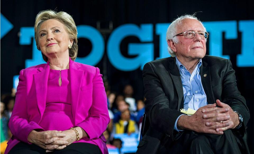 From left: Hillary Clinton and Sen. Bernie Sanders in 2016 | Melina Mara/The Washington Post/Getty