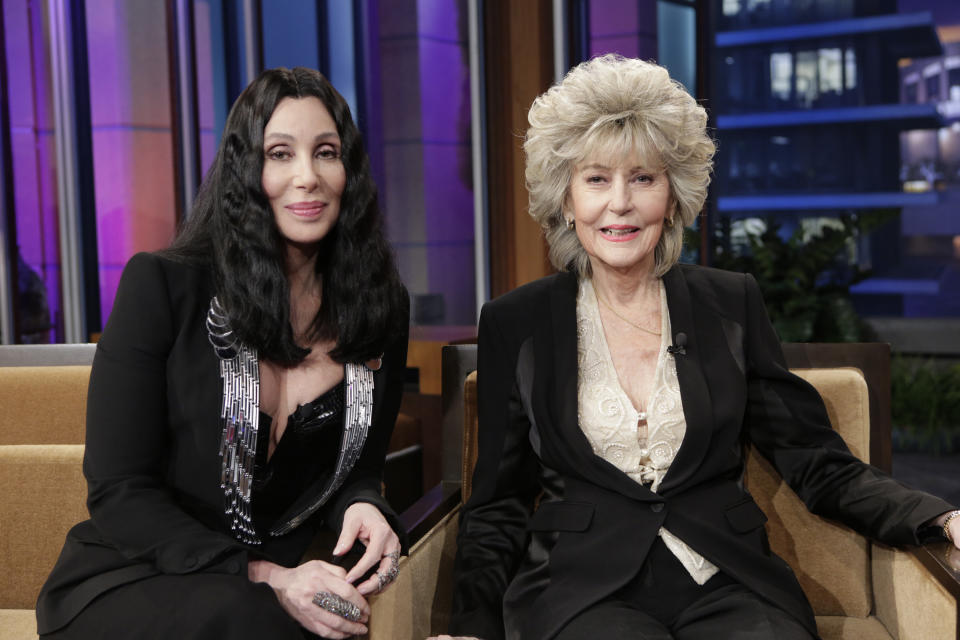 THE TONIGHT SHOW WITH JAY LENO -- (EXCLUSIVE COVERAGE) Episode 4451 -- Pictured: (l-r) Musicians Cher, Georgia Holt during a commercial break on April 30, 2013 -- (Photo by: Margaret Norton/NBCU Photo Bank/NBCUniversal via Getty Images via Getty Images)